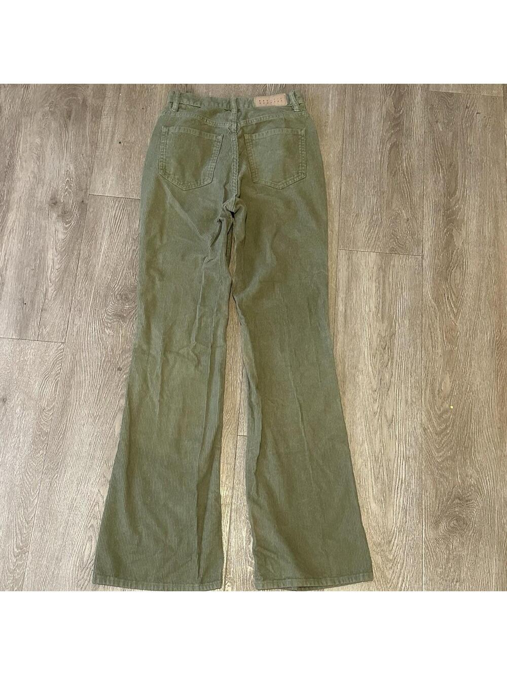 Pacsun Women's Corduroy High Rise Size 24 Olive Green Boot Cut Pants